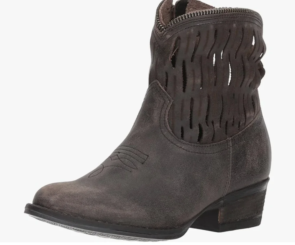 Very Volatile Desoto Western Boots 8.5 Brown NWT Leather Ankle Booties Heel Boho